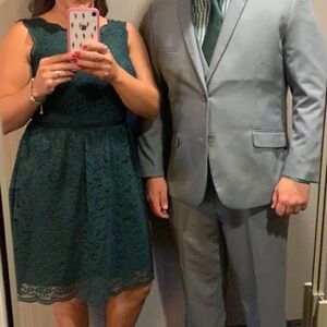 Ann Taylor Loft Dark Green Lace Dress